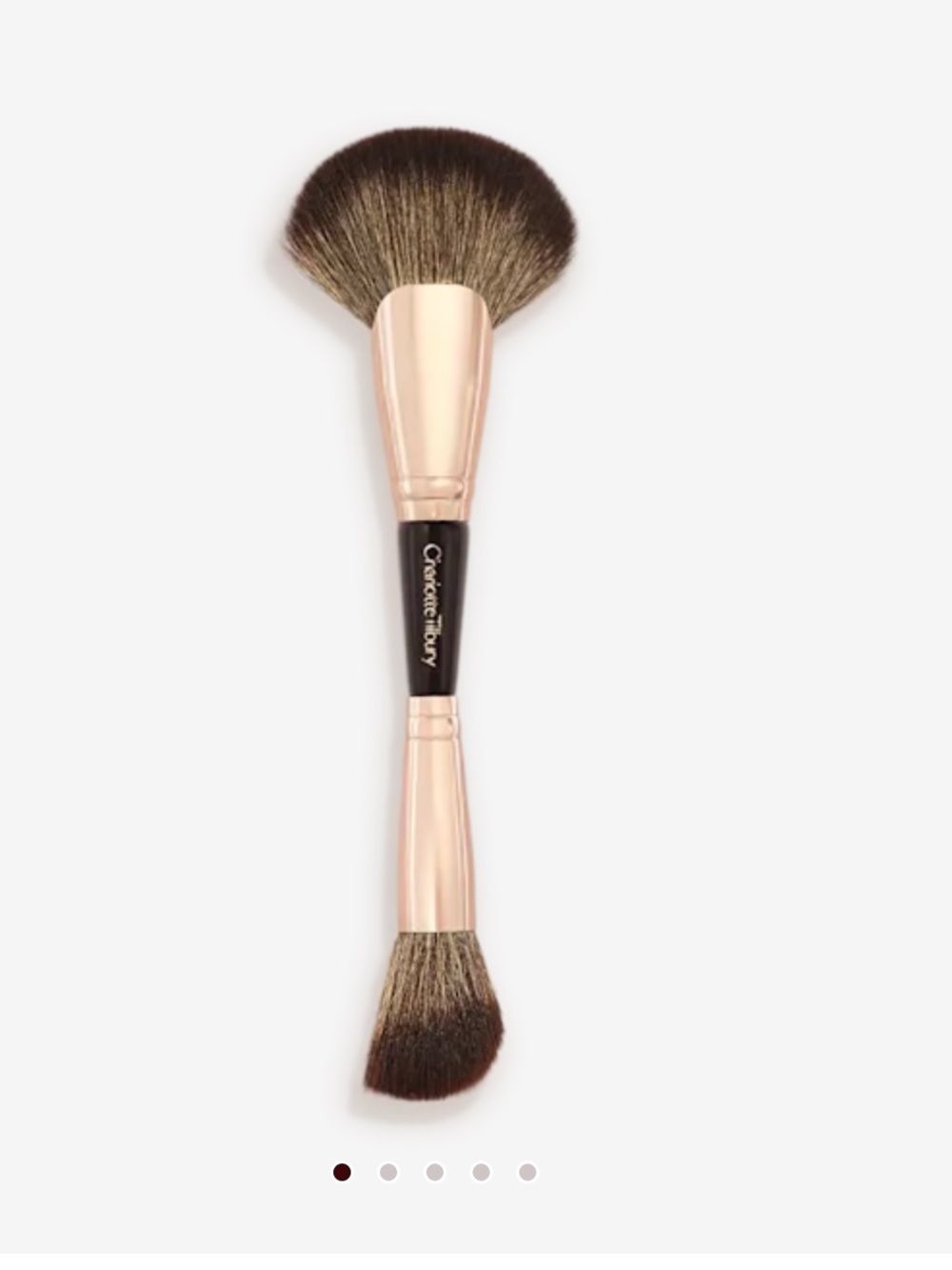 Charlotte Tilbury Double-Ended Fan & Sculpting Brush in Rose Gold and Black